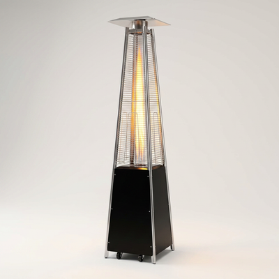 Pyramid Patio Heater Built for Outdoor Comfort, 48,000 BTU Propane, Steel Frame, Wheels, 6-8 Person Coverage