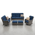 Outdoor Patio Conversation Set Built for All-Weather Use, 6-Piece with Cushions, Steel Frame, Swivel Rockers