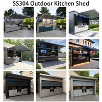 Outdoor Kitchen BBQ Pod Built for Luxury Entertaining, Modular Design, 304 Stainless Steel, Weather Shelter