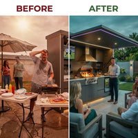 Customized Multi Functional Outdoor Kitchen BBQ Pod with Shelter Moisture Resistant Stainless Steel Outdoor Kitchen Patio Shed — Before & After