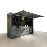 Customized Multi Functional Outdoor Kitchen BBQ Pod with Shelter Moisture Resistant Stainless Steel Outdoor Kitchen Patio Shed — Studio Shot