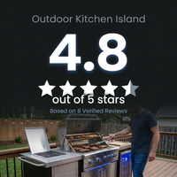 Outdoor Kitchen Island Built for Premium Grilling, 70" Black Stainless Steel, Built-in Refrigerator, 4-Burner Grill — Results & Stats