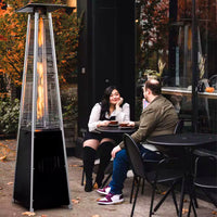 Pyramid Patio Heater Built for Outdoor Comfort, 48,000 BTU Propane, Steel Frame, Wheels, 6-8 Person Coverage