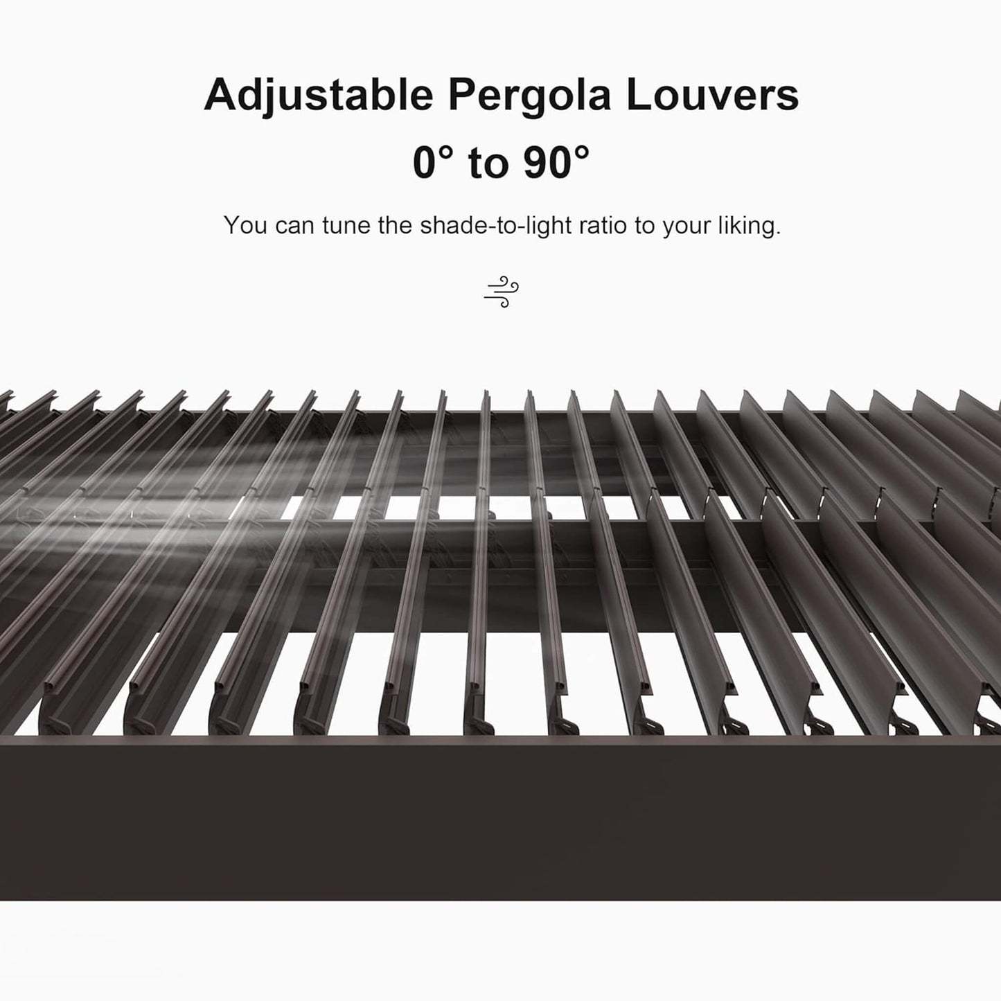 Alora Premium Outdoor Aluminum Louvered Patio Pergola With LED Lights [PERGOLA ONLY] (SAK24896)