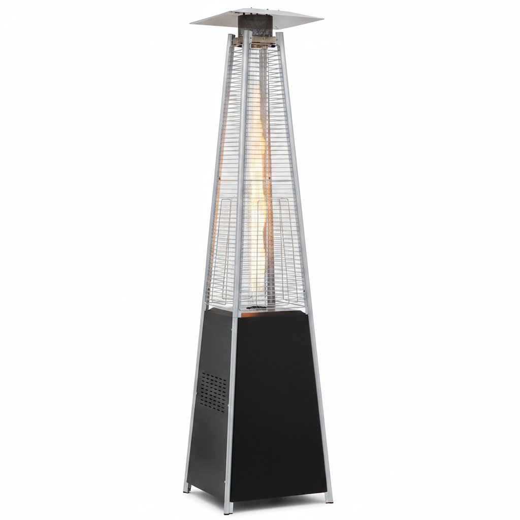 48,000 BTU Pyramid Standing Patio Heater Propane Heater for Outdoor Use with Wheels Ideal for Backyard Balcony 6-8